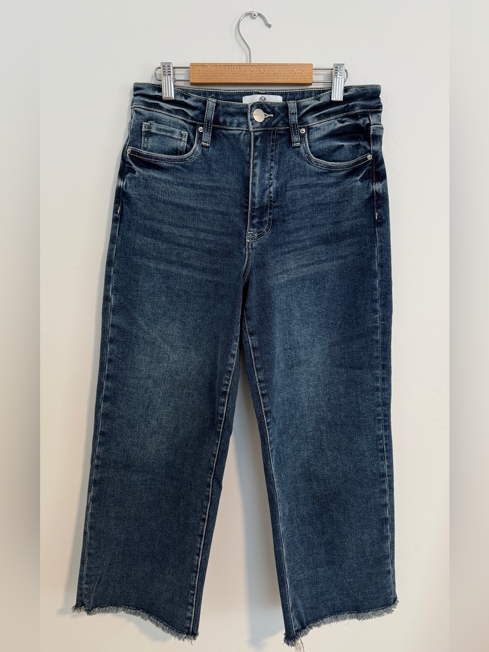 RFM Los Angeles Women's Dark Indigo Cropped Wide Leg Jeans